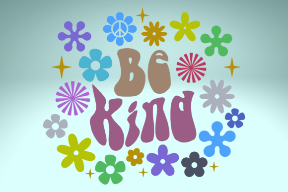 Be Kind Groovy Flower Power Boho Svg Png: Graphics for Crafts