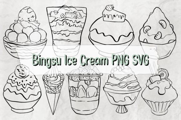 Bingsu Ice Cream PNG SVG: Graphics for Crafts Projects