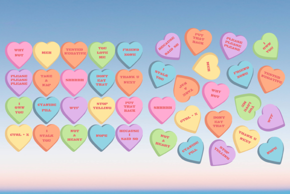 Candy Hearts Svg for Graphics and Crafts