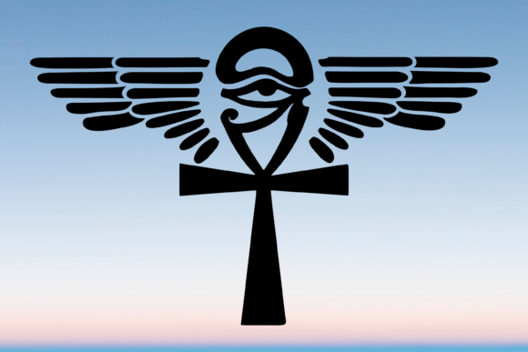 Eye of Horus Egyptian Ankh Wings Graphics for Crafts
