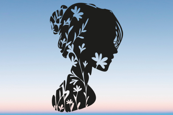 Floral Woman Svg for Crafts and Graphics