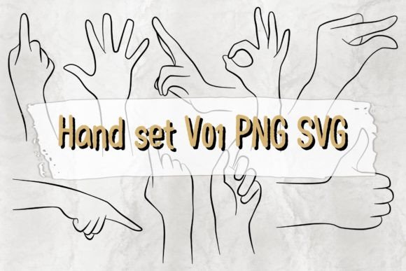 Hand Set Element V01 PNG SVG for Crafts and Graphics