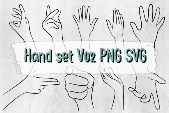 Hand Set Element V02 PNG SVG for Crafts and Graphics