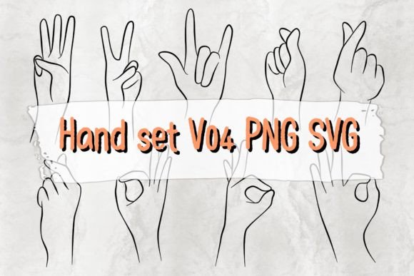 Hand Set Element V04 PNG SVG for Crafts and Graphics