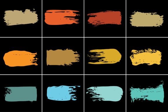 Paint Brush Stroke Texture Bundle: Graphics & Crafts