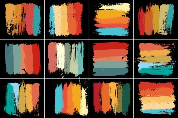 Retro Vintage Brush Paint Stroke Graphics