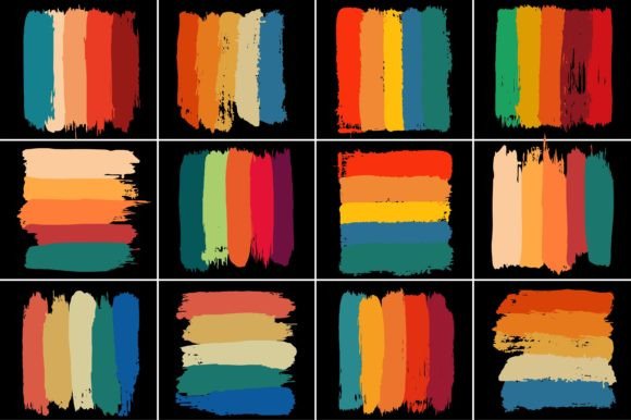 Retro Vintage Ink Paint Brush Stroke Graphics
