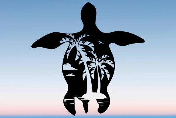 Sea Turtle Palm Trees Summer Svg Graphics and Crafts