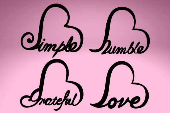 Simple Humble Grateful Love Heart Svg Graphics
