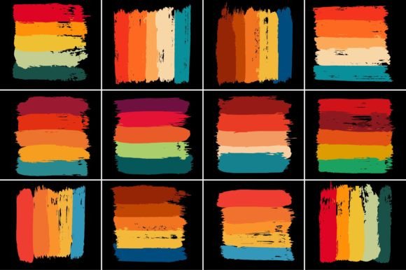Vintage Retro Brush Stroke Graphics for Crafts Projects