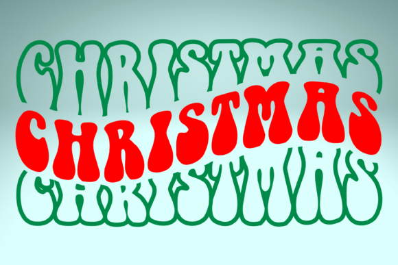 Wavy Retro Christmas SVG Graphics for Crafts