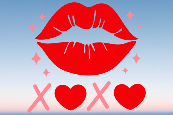 Xoxo Lips Kiss SVG for Crafts and Graphics